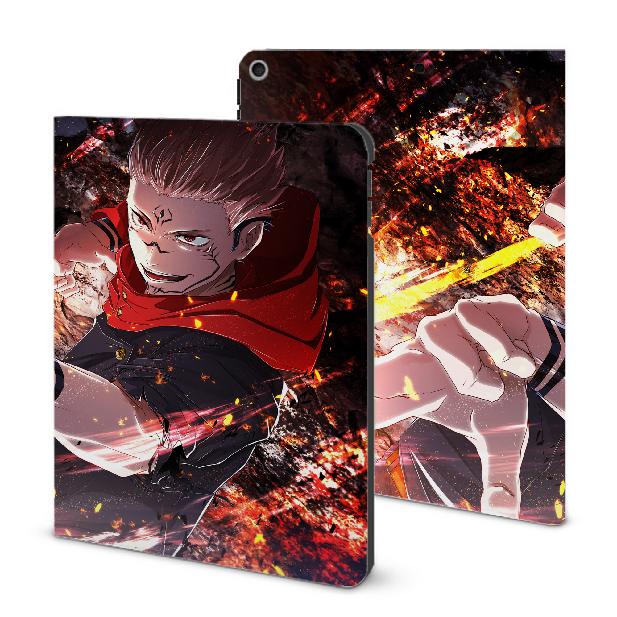 （画像用） 呪術廻戦 Jujutsu Kaisen IPad ケース ブック型 PUレザー TPU 耐衝撃 軽量 薄型 ペン収納なし 全面保護 IPad 各モデル対応